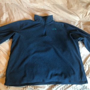 The North Face Sweater Adult XL Blue Logo Quarter Zip Pullover Fleece Men's